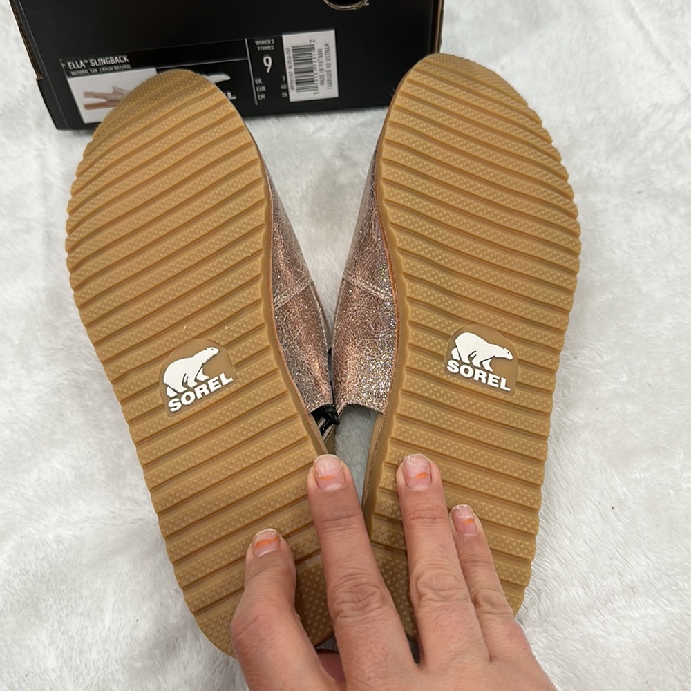 SOREL ELLA SLINGBACK NATURAL TAN / BRUN NATUREL WOMEN’S size 9 - Picture 11 of 12